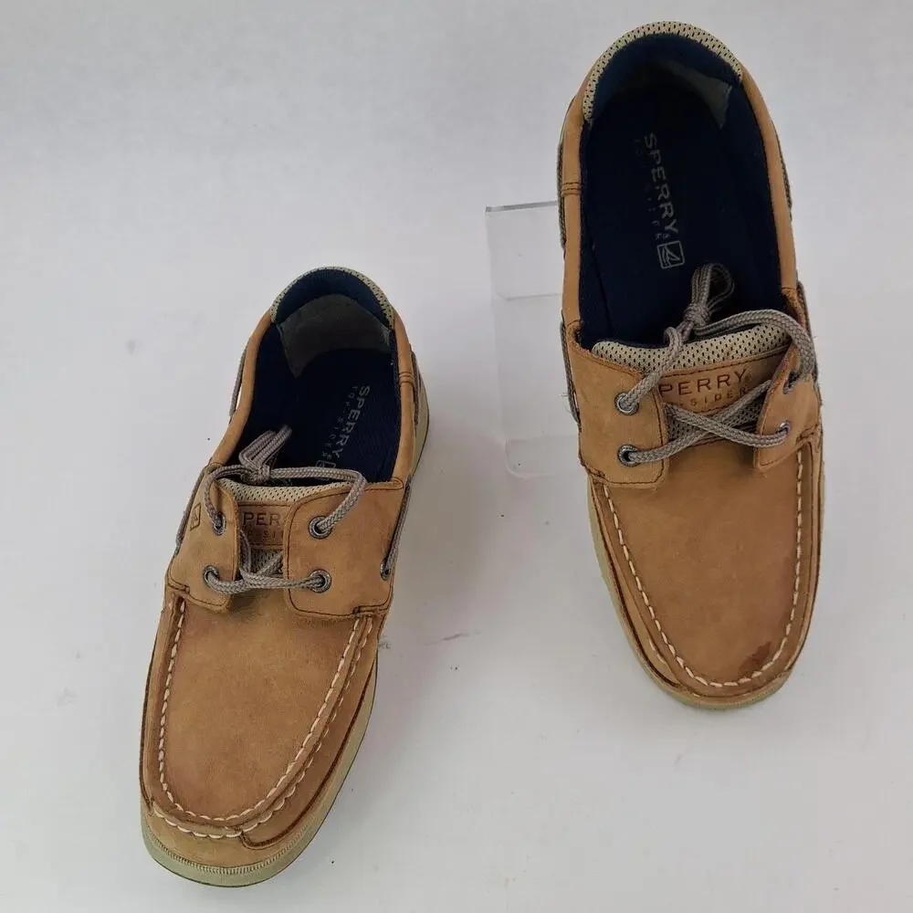 Sperry Top-Sider Lanyard Shoes Size 6.5M Brown Leather Boat Deck Casual